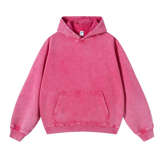 Washed Hoodie Rose Red